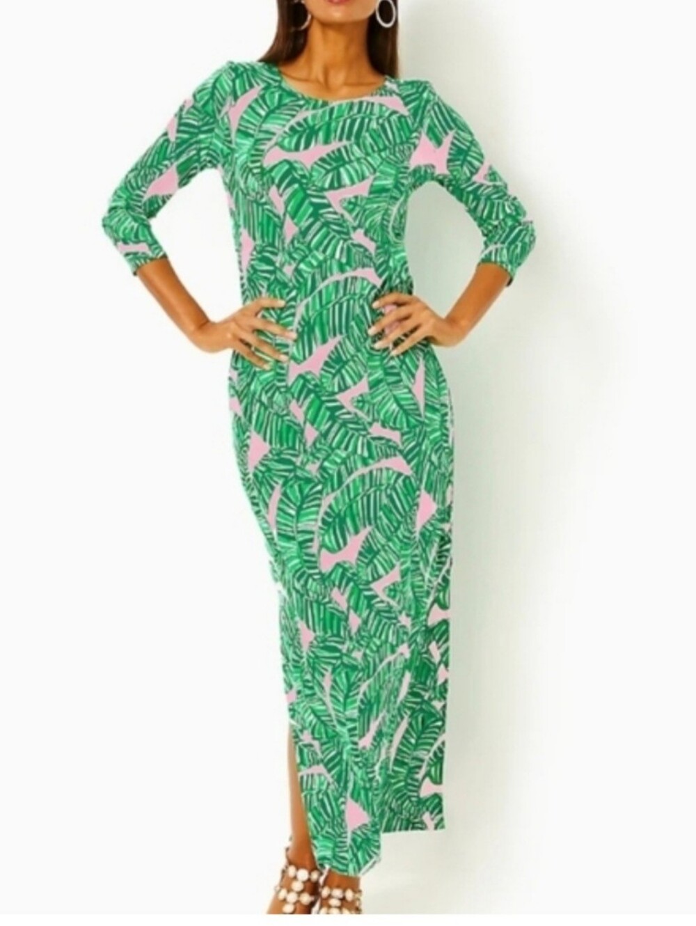 NWT Lilly Pulitzer Morgann Maxi  - Concha Shell Pink/Let's Go Bananas - Large